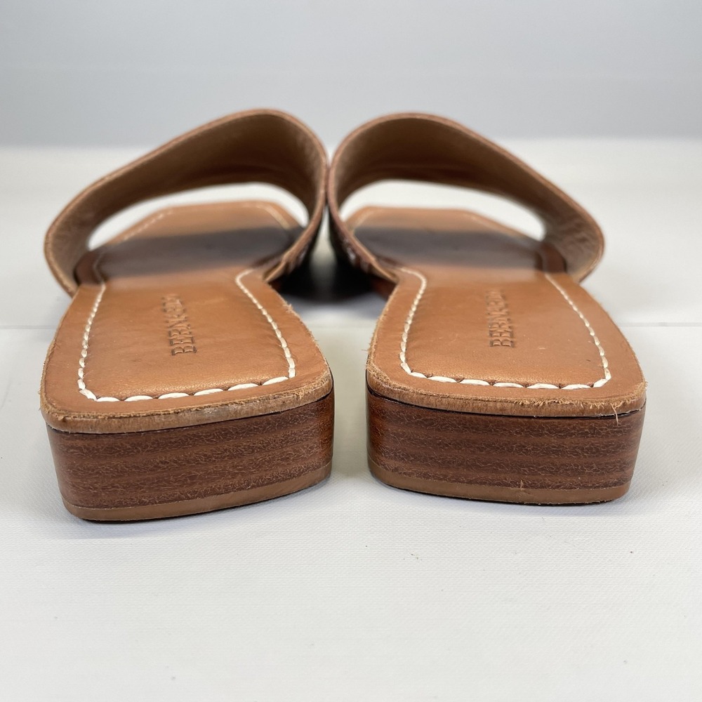 Bernardo Shoes Womens Size 10 M Brown Patchwork Leather Slide Sandals Square Toe - Picture 5 of 11